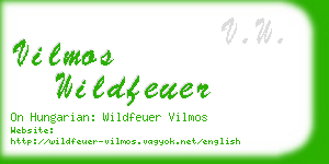 vilmos wildfeuer business card